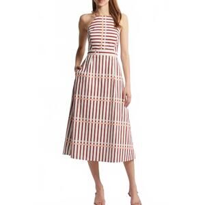 NEW DU PARADIS st. tropez midi dress in coral reef stripe